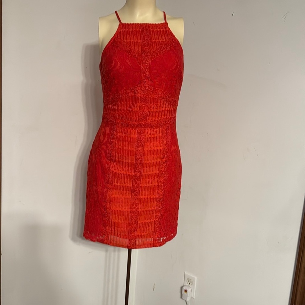Elegant Red Lace Dress
